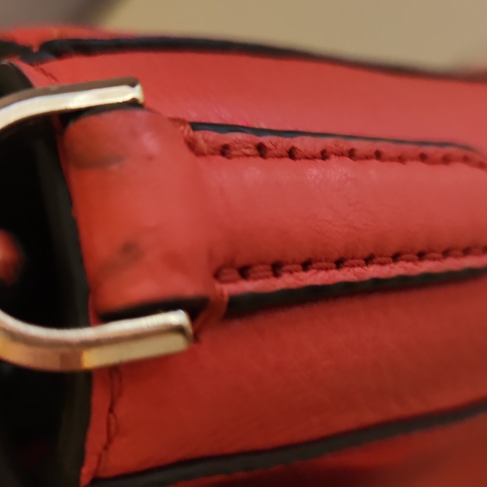 Flash Sale!! Just $50!! Summer! Orange Pebbled Leather Convertible Crossbody Bag - Picture 14 of 16